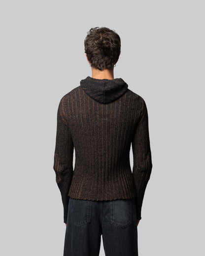 Maglione Annibale Marrone - Annibale Knitted Brown Zip Up Hoodie