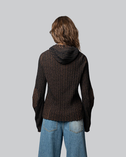 Maglione Annibale Marrone - Annibale Knitted Brown Zip Up Hoodie