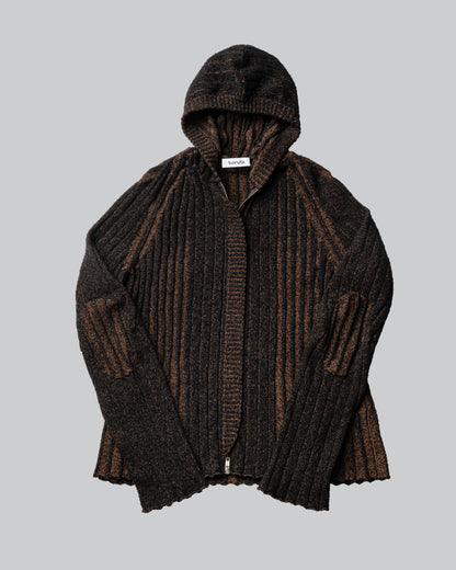 Maglione Annibale Marrone - Annibale Knitted Brown Zip Up Hoodie