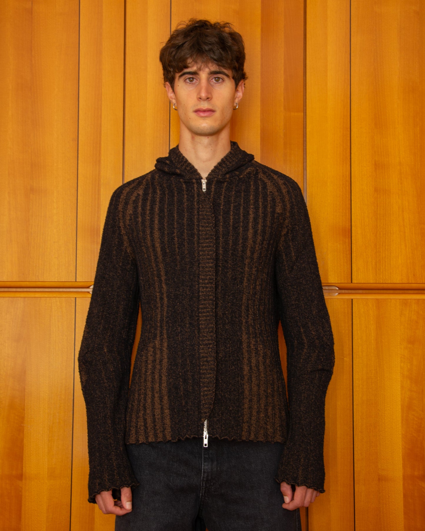 Maglione Annibale Marrone - Annibale Knitted Brown Zip Up Hoodie