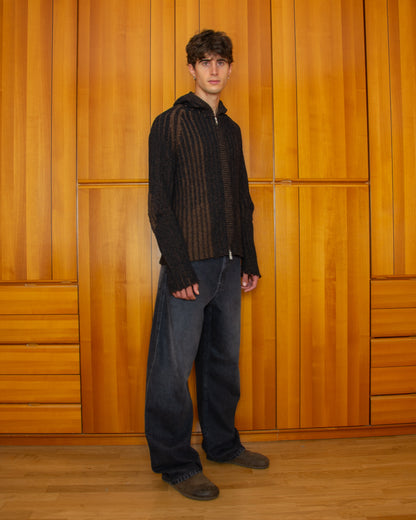 Maglione Annibale Marrone - Annibale Knitted Brown Zip Up Hoodie