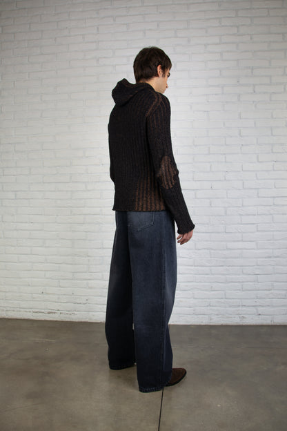 Maglione Annibale Marrone - Annibale Knitted Brown Zip Up Hoodie